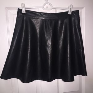 Faux Leather Skater Circle Skirt